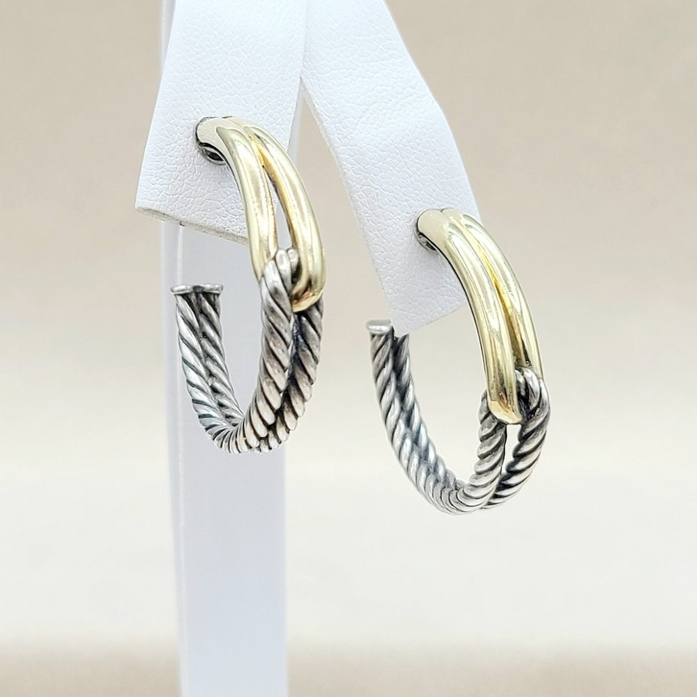 David Yurman Large Labyrinth Single- Loop Hoop Ea… - image 6